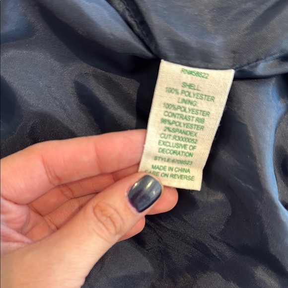 Monet Navy and Olive Floral Bomber Jacket - Picture 4 of 4